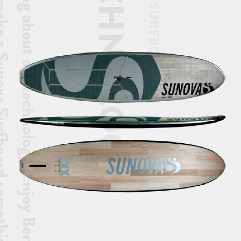 SUNOVA KRUZE 
10'6" X 30" X 171LTHE KRUZE is one of the most all-round boards we have. Touring in flat water or play with your family, while still being able to surf waves. With a flatter rocker than the surf boards, it will be faster and easier to  paddle without surf. The outline and the shape still allows good surfing.

